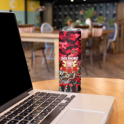 Personalized Dolphins ANZAC Day Skinny Tumbler Australian Army - Lest We Forget