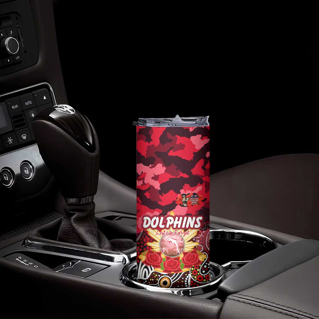 Personalized Dolphins ANZAC Day Skinny Tumbler Australian Army - Lest We Forget