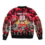 Personalized Dolphins ANZAC Day Sleeve Zip Bomber Jacket Australian Army - Lest We Forget