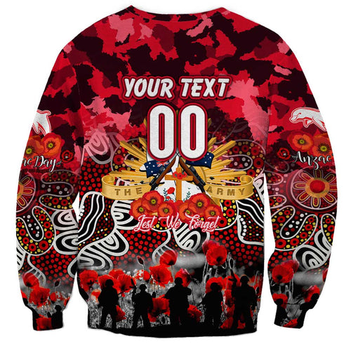 Personalized Dolphins ANZAC Day Sweatshirt Australian Army - Lest We Forget