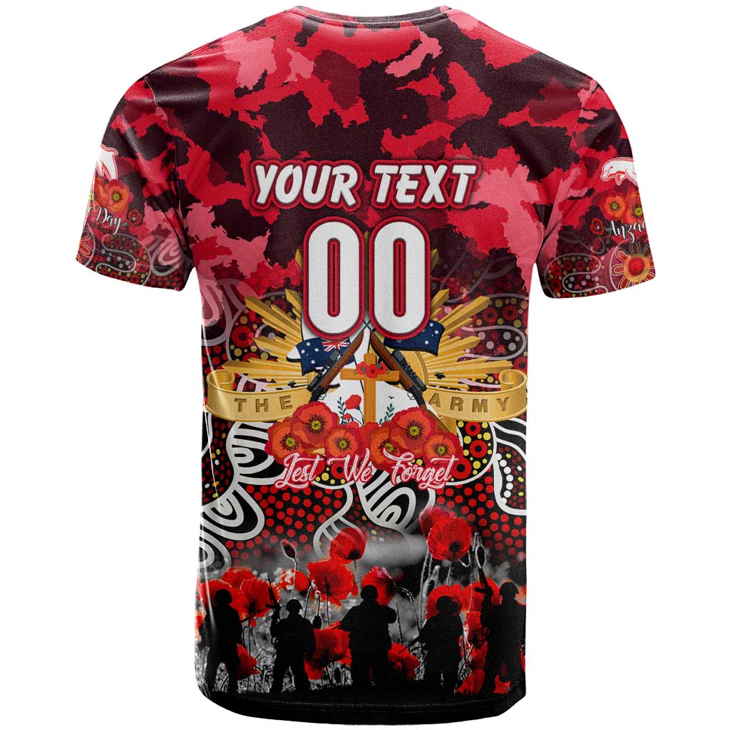 Personalized Dolphins ANZAC Day T Shirt Australian Army - Lest We Forget