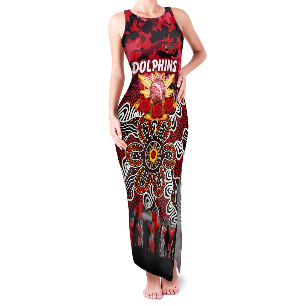 Personalized Dolphins ANZAC Day Tank Maxi Dress Australian Army - Lest We Forget