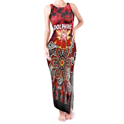 Personalized Dolphins ANZAC Day Tank Maxi Dress Australian Army - Lest We Forget