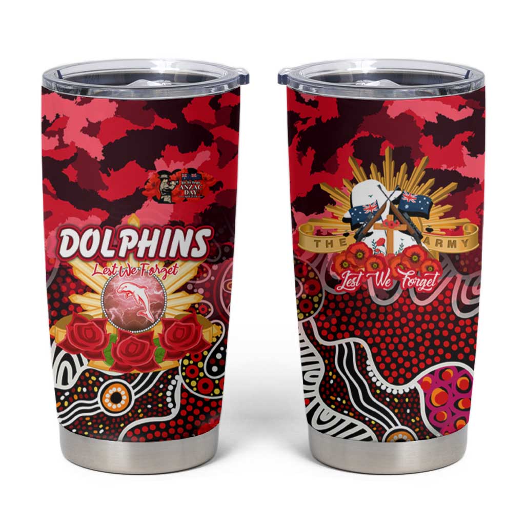 Personalized Dolphins ANZAC Day Tumbler Cup Australian Army - Lest We Forget