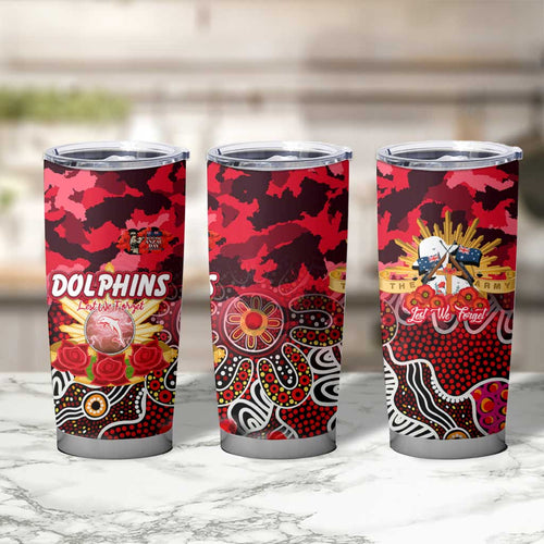 Personalized Dolphins ANZAC Day Tumbler Cup Australian Army - Lest We Forget