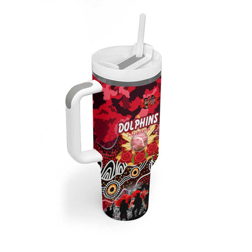 Personalized Dolphins ANZAC Day Tumbler With Handle Australian Army - Lest We Forget