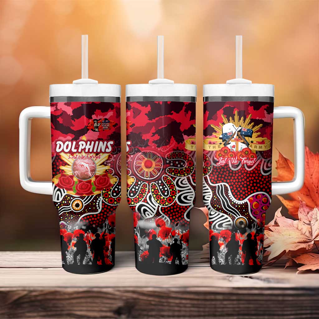 Personalized Dolphins ANZAC Day Tumbler With Handle Australian Army - Lest We Forget