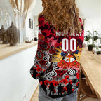 Personalized Dolphins ANZAC Day Women Casual Shirt Australian Army - Lest We Forget