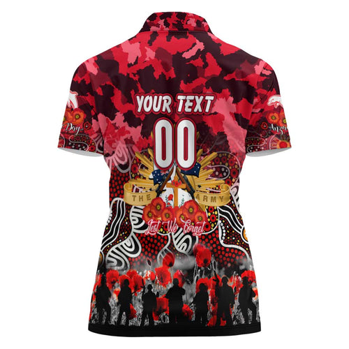 Personalized Dolphins ANZAC Day Women Polo Shirt Australian Army - Lest We Forget