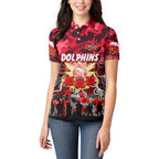 Personalized Dolphins ANZAC Day Women Polo Shirt Australian Army - Lest We Forget