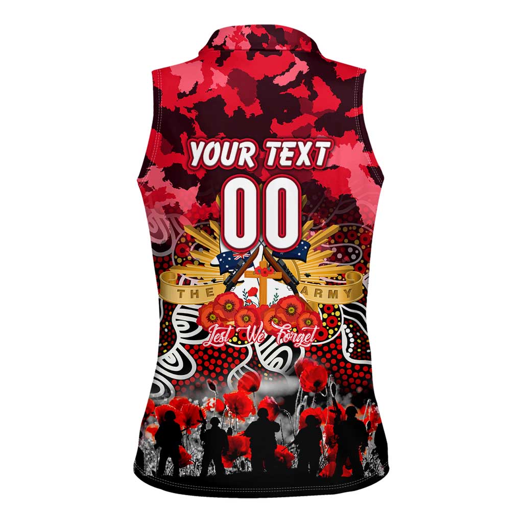 Personalized Dolphins ANZAC Day Women Sleeveless Polo Shirt Australian Army - Lest We Forget