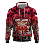 Personalized Dolphins ANZAC Day Zip Hoodie Australian Army - Lest We Forget