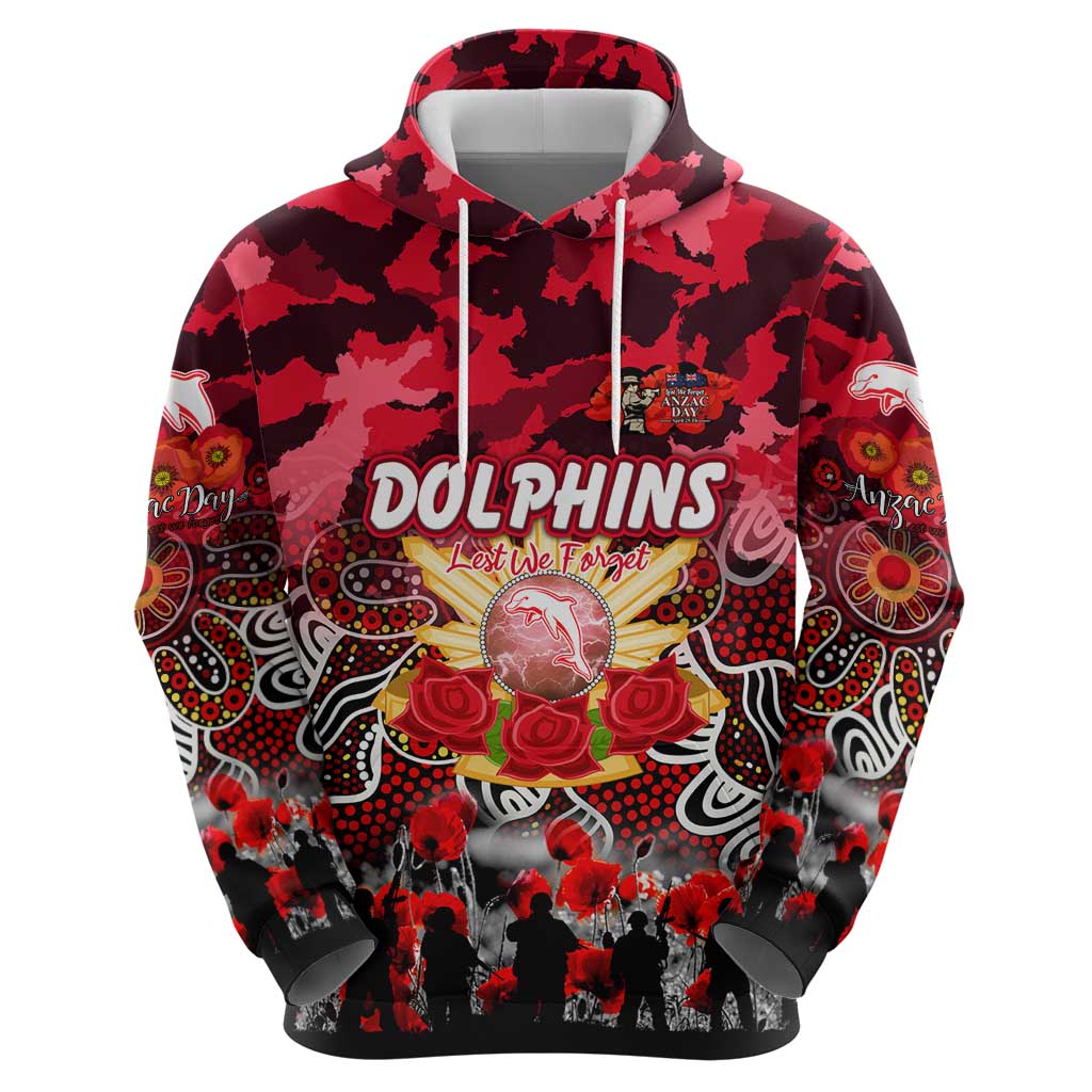 Personalized Dolphins ANZAC Day Zip Hoodie Australian Army - Lest We Forget