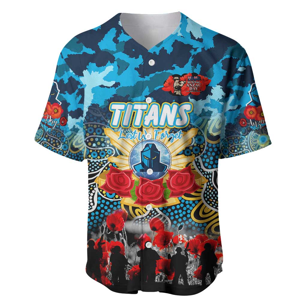 Personalized Titans ANZAC Day Baseball Jersey Australian Army - Lest We Forget