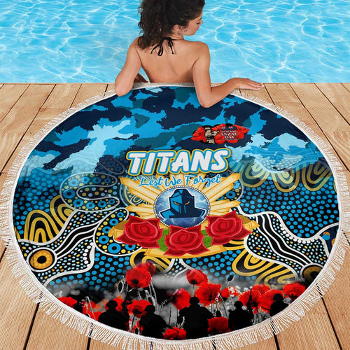 Titans ANZAC Day Beach Blanket Australian Army - Lest We Forget