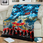 Titans ANZAC Day Blanket Australian Army - Lest We Forget