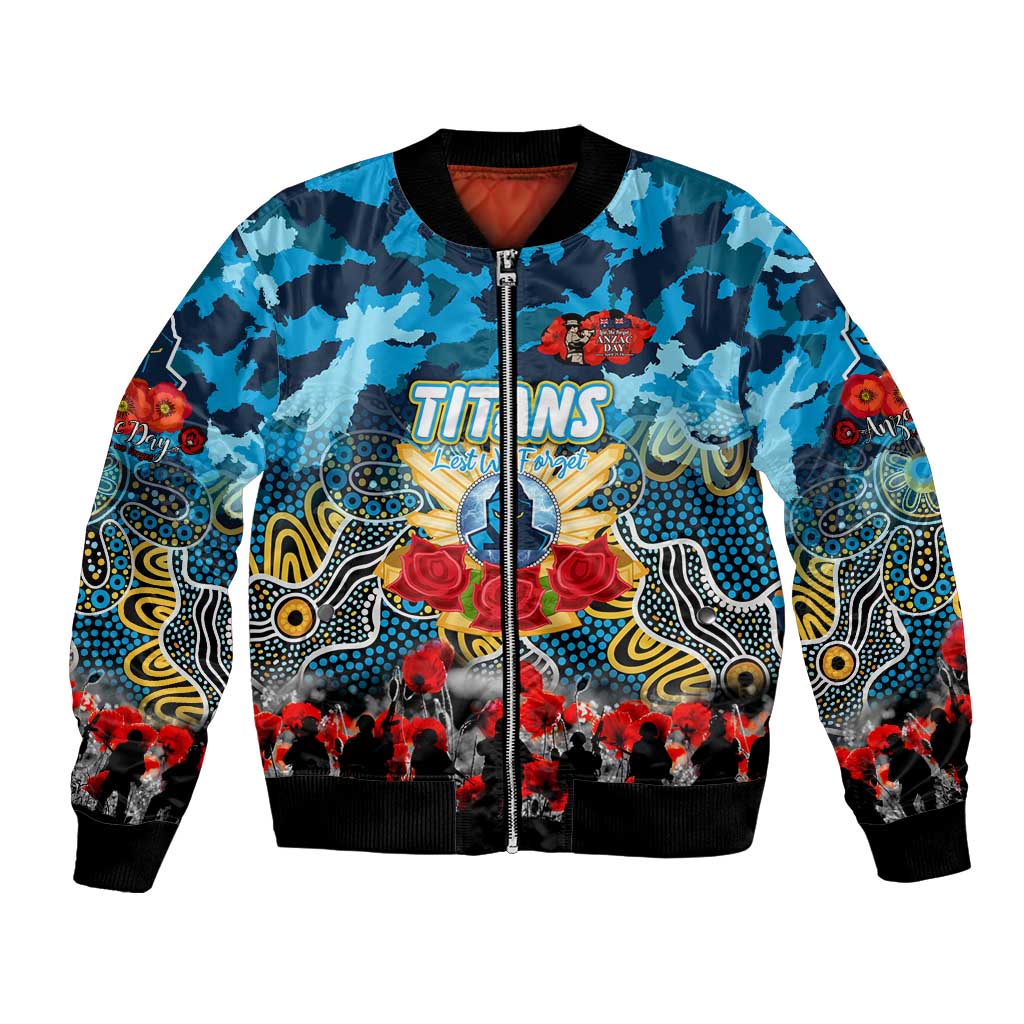 Personalized Titans ANZAC Day Bomber Jacket Australian Army - Lest We Forget