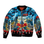 Personalized Titans ANZAC Day Bomber Jacket Australian Army - Lest We Forget