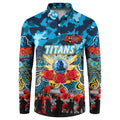 Personalized Titans ANZAC Day Button Sweatshirt Australian Army - Lest We Forget