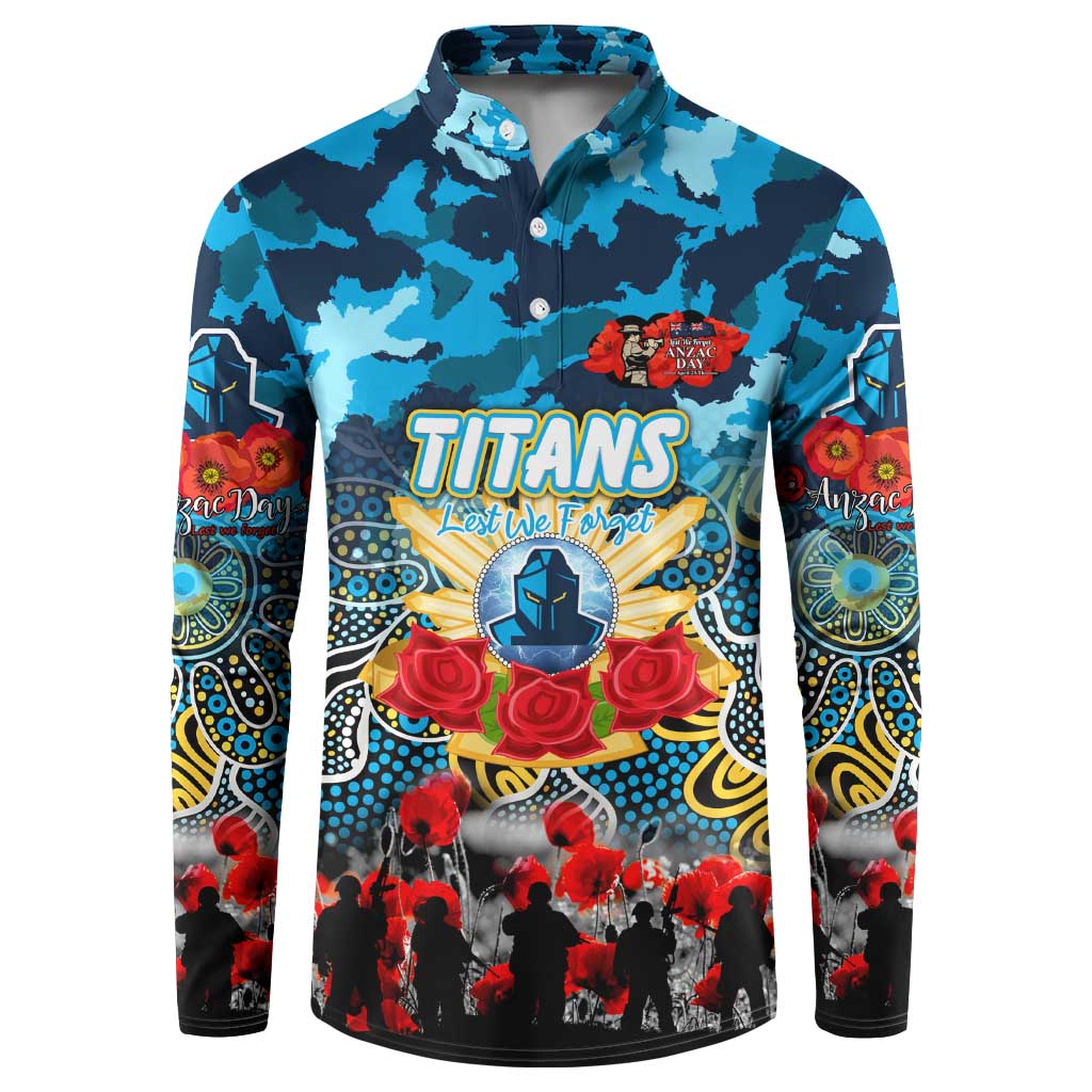 Personalized Titans ANZAC Day Button Sweatshirt Australian Army - Lest We Forget
