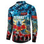 Personalized Titans ANZAC Day Button Sweatshirt Australian Army - Lest We Forget