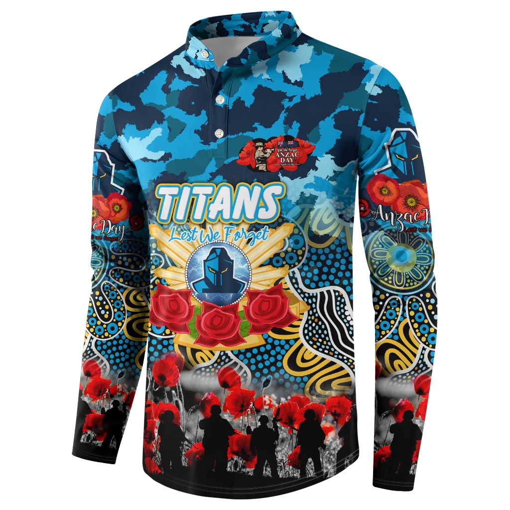 Personalized Titans ANZAC Day Button Sweatshirt Australian Army - Lest We Forget