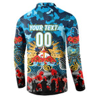 Personalized Titans ANZAC Day Button Sweatshirt Australian Army - Lest We Forget