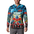 Personalized Titans ANZAC Day Button Sweatshirt Australian Army - Lest We Forget