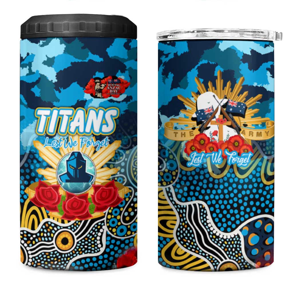 Personalized Titans ANZAC Day 4 in 1 Can Cooler Tumbler Australian Army - Lest We Forget