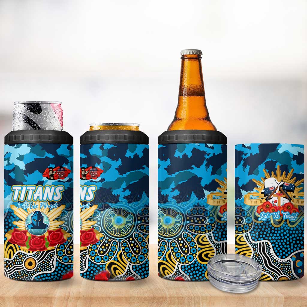 Personalized Titans ANZAC Day 4 in 1 Can Cooler Tumbler Australian Army - Lest We Forget