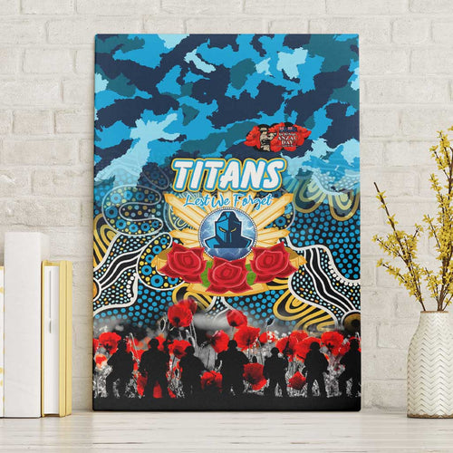 Titans ANZAC Day Canvas Wall Art Australian Army - Lest We Forget