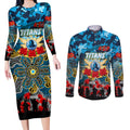 Personalized Titans ANZAC Day Couples Matching Long Sleeve Bodycon Dress and Long Sleeve Button Shirt Australian Army - Lest We Forget