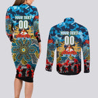 Personalized Titans ANZAC Day Couples Matching Long Sleeve Bodycon Dress and Long Sleeve Button Shirt Australian Army - Lest We Forget