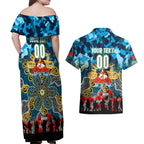 Personalized Titans ANZAC Day Couples Matching Off Shoulder Maxi Dress and Hawaiian Shirt Australian Army - Lest We Forget