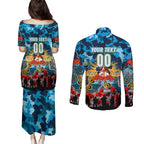 Personalized Titans ANZAC Day Couples Matching Puletasi and Long Sleeve Button Shirt Australian Army - Lest We Forget