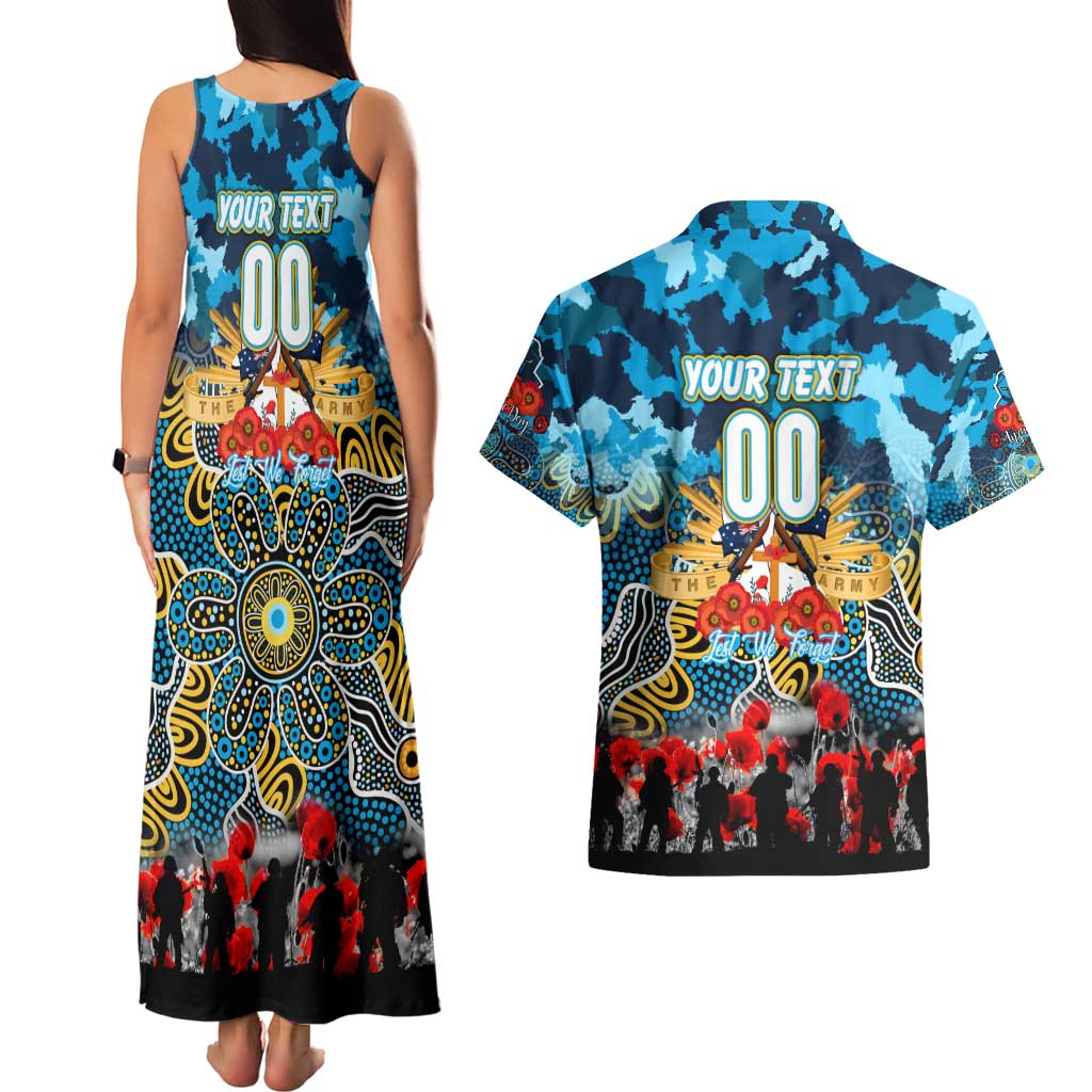 Personalized Titans ANZAC Day Couples Matching Tank Maxi Dress and Hawaiian Shirt Australian Army - Lest We Forget