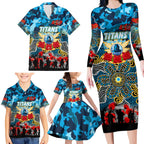 Personalized Titans ANZAC Day Family Matching Long Sleeve Bodycon Dress and Hawaiian Shirt Australian Army - Lest We Forget