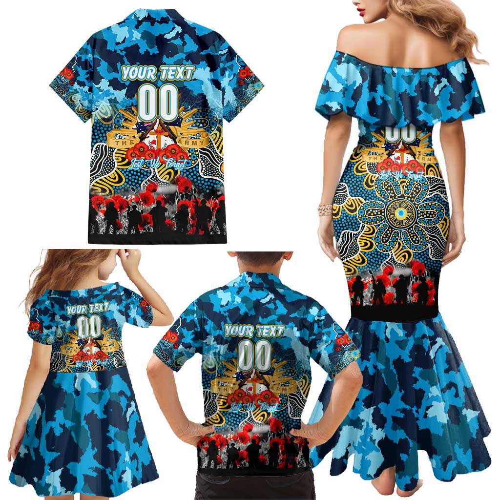 Personalized Titans ANZAC Day Family Matching Mermaid Dress and Hawaiian Shirt Australian Army - Lest We Forget