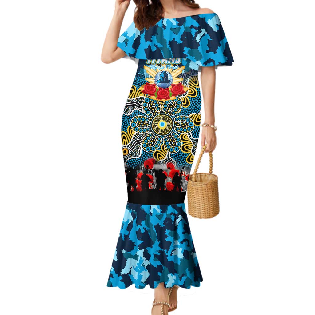 Personalized Titans ANZAC Day Family Matching Mermaid Dress and Hawaiian Shirt Australian Army - Lest We Forget