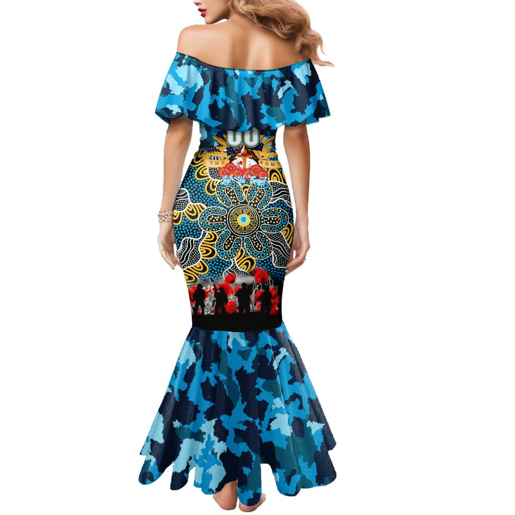 Personalized Titans ANZAC Day Family Matching Mermaid Dress and Hawaiian Shirt Australian Army - Lest We Forget