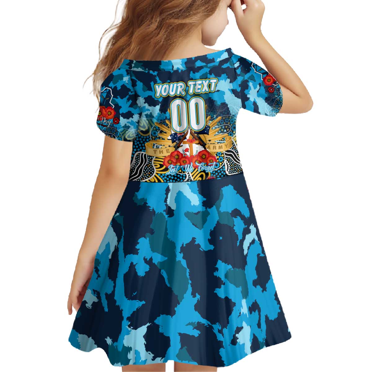 Personalized Titans ANZAC Day Family Matching Off The Shoulder Long Sleeve Dress and Hawaiian Shirt Australian Army - Lest We Forget