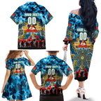 Personalized Titans ANZAC Day Family Matching Off The Shoulder Long Sleeve Dress and Hawaiian Shirt Australian Army - Lest We Forget