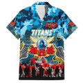 Personalized Titans ANZAC Day Family Matching Off The Shoulder Long Sleeve Dress and Hawaiian Shirt Australian Army - Lest We Forget