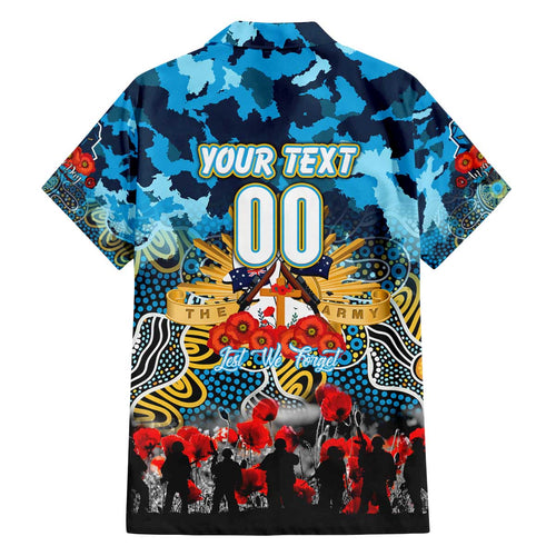 Personalized Titans ANZAC Day Family Matching Off The Shoulder Long Sleeve Dress and Hawaiian Shirt Australian Army - Lest We Forget