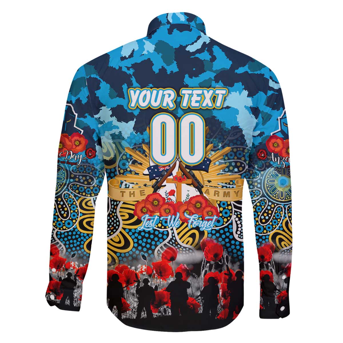 Personalized Titans ANZAC Day Family Matching Off The Shoulder Long Sleeve Dress and Hawaiian Shirt Australian Army - Lest We Forget