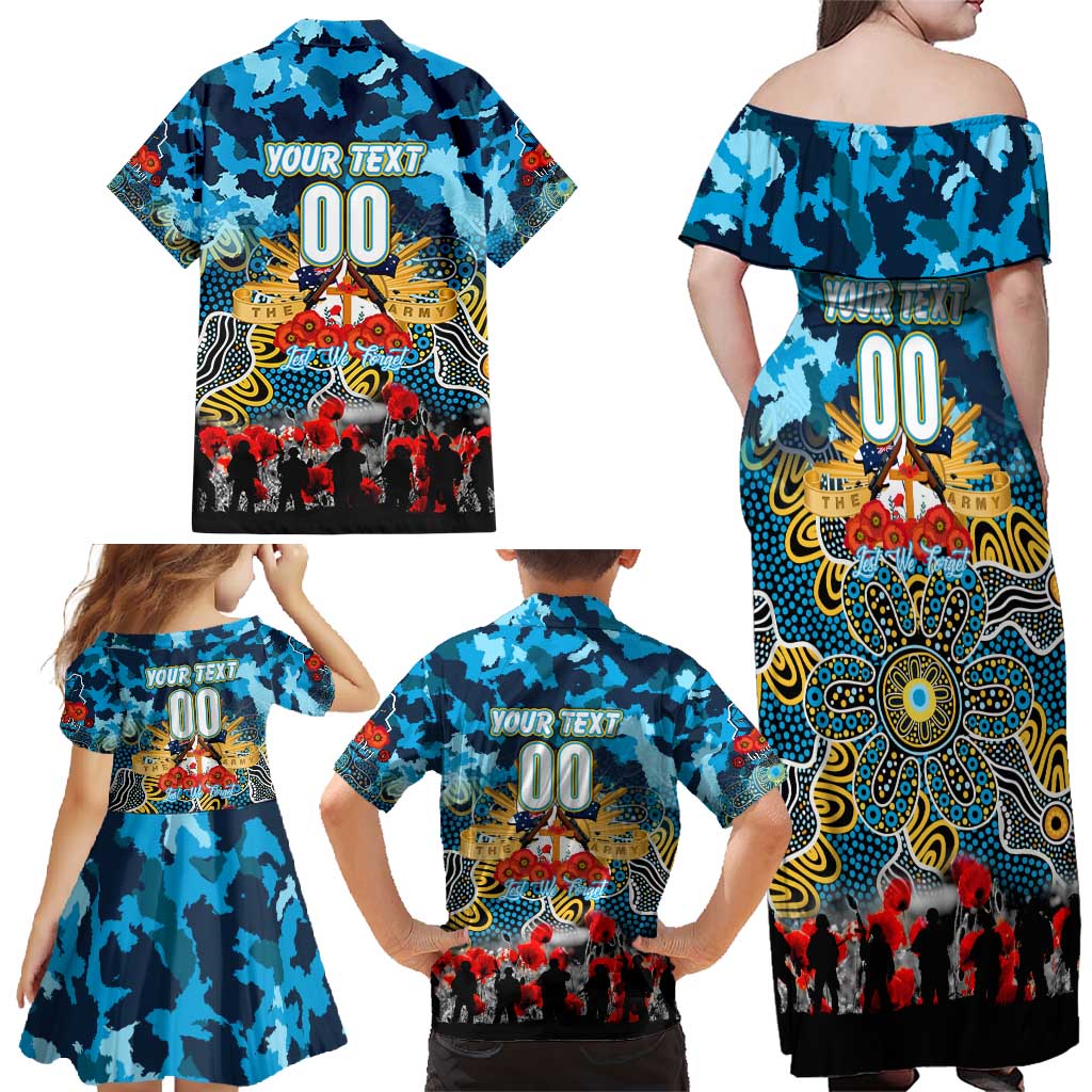 Personalized Titans ANZAC Day Family Matching Off Shoulder Maxi Dress and Hawaiian Shirt Australian Army - Lest We Forget