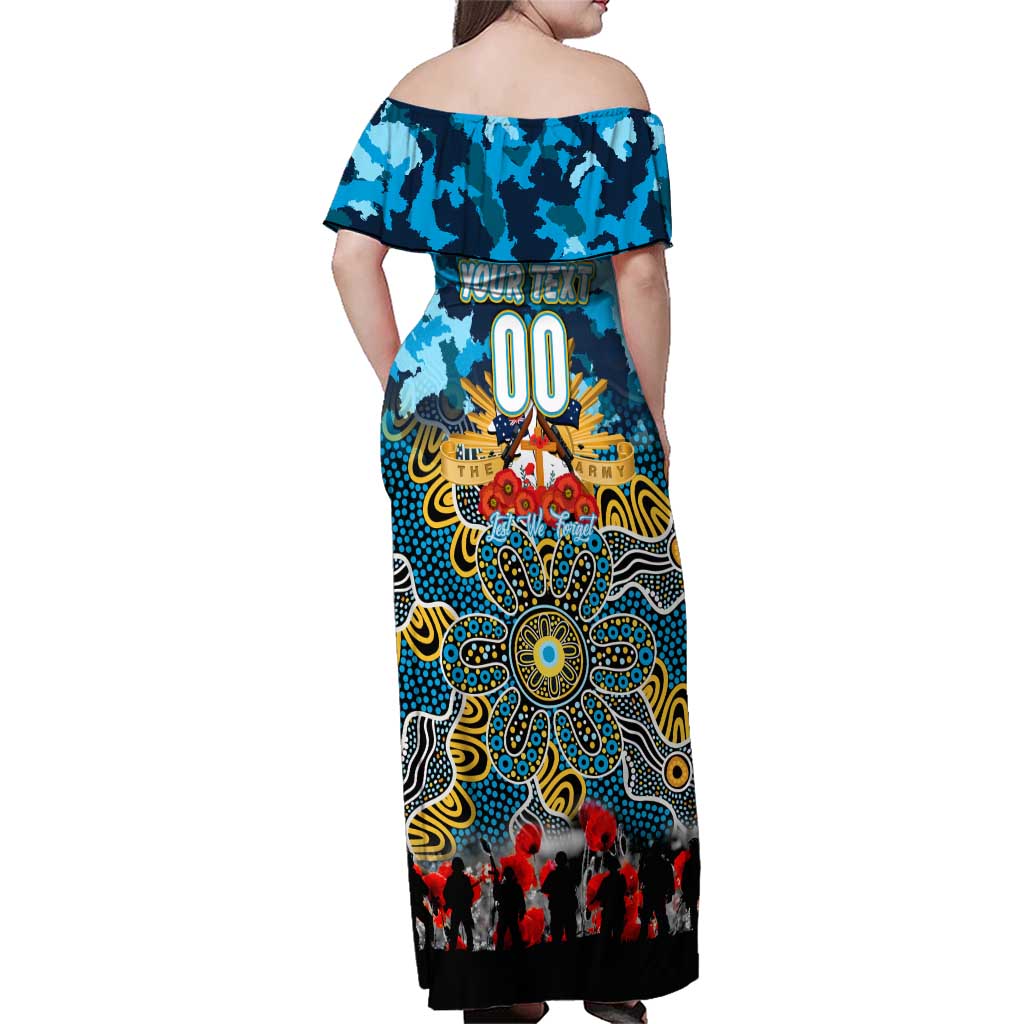Personalized Titans ANZAC Day Family Matching Off Shoulder Maxi Dress and Hawaiian Shirt Australian Army - Lest We Forget