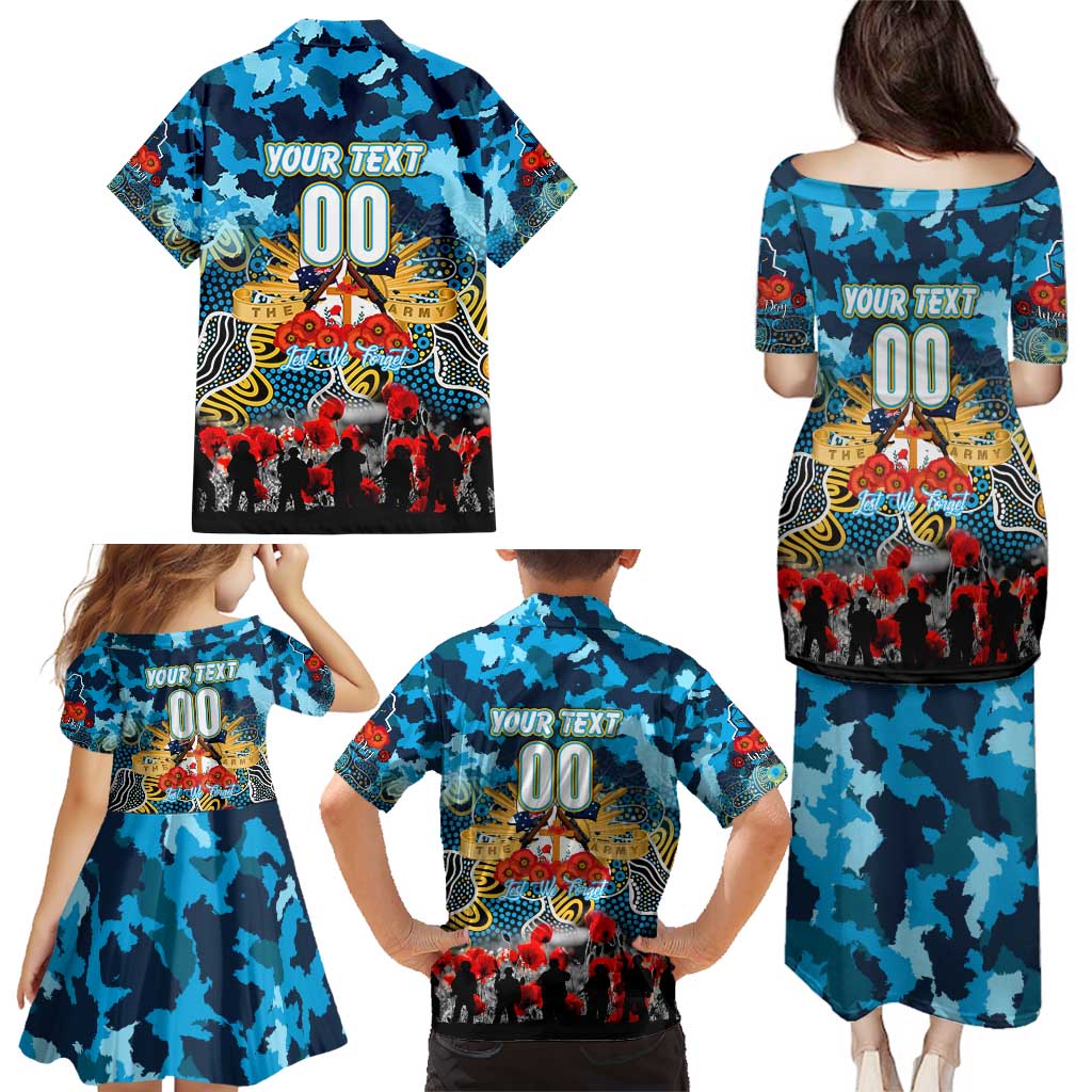 Personalized Titans ANZAC Day Family Matching Puletasi and Hawaiian Shirt Australian Army - Lest We Forget