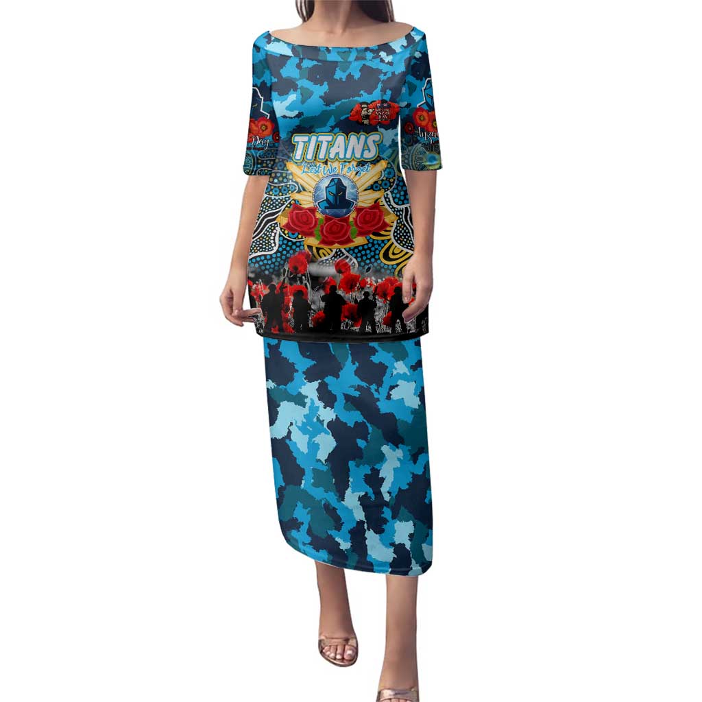 Personalized Titans ANZAC Day Family Matching Puletasi and Hawaiian Shirt Australian Army - Lest We Forget