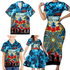 Personalized Titans ANZAC Day Family Matching Short Sleeve Bodycon Dress and Hawaiian Shirt Australian Army - Lest We Forget